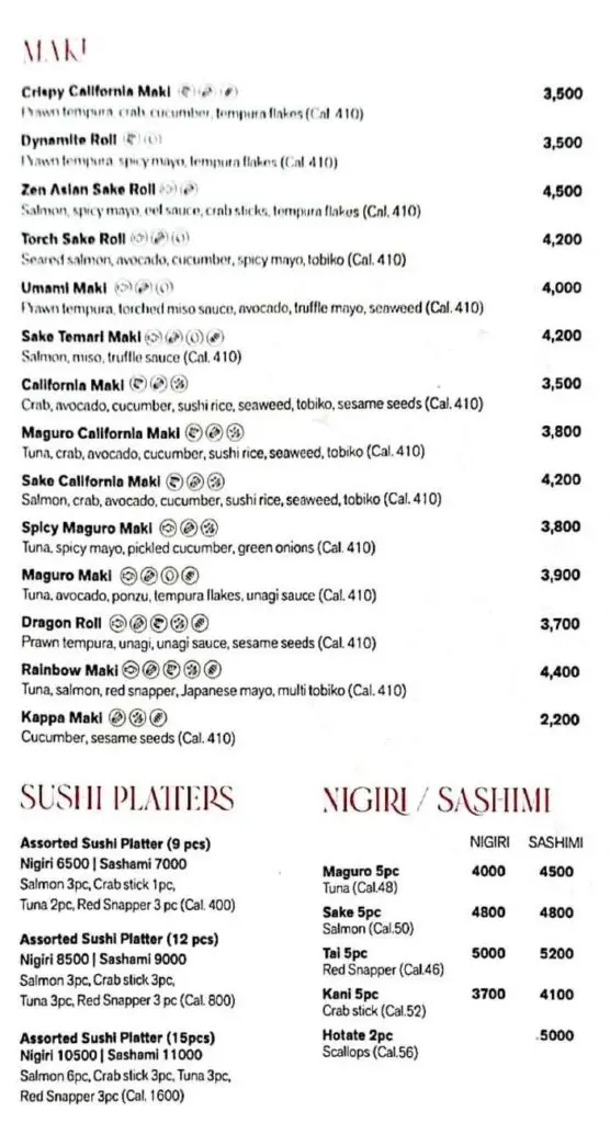 Zen Asia movenpick restaurant islamabad menu